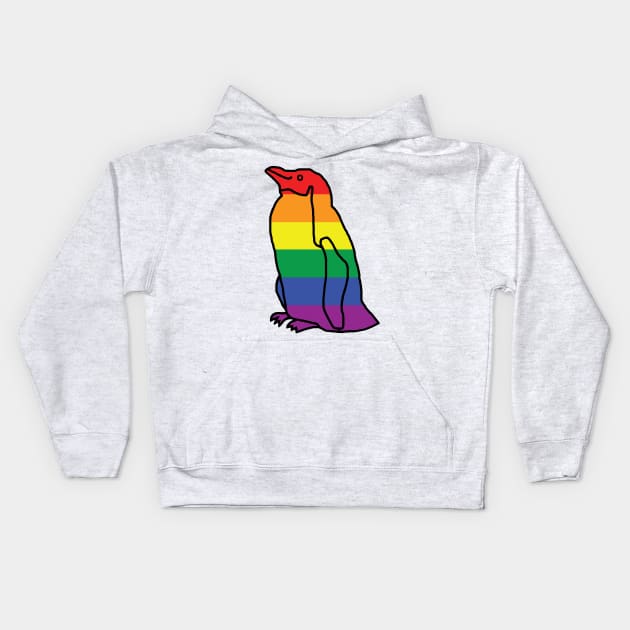 Pride Little Penguin Kids Hoodie by ellenhenryart